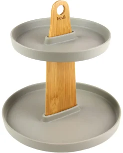 PATERA DWUPOZIOMOWA CERAMIKA I DREWNO HUSLA 73975