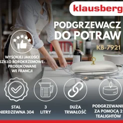 PODGRZEWACZ ŻAROODPORNY STOŁOWY 3L KLAUSBERG KB-7921