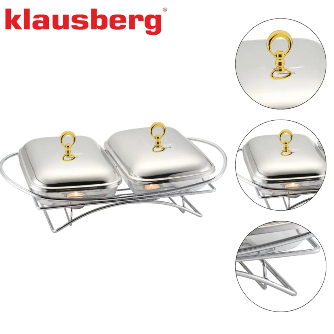 PODGRZEWACZ ŻAROODPORNY STOŁOWY 2x1,5L KLAUSBERG KB-7922
