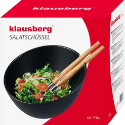 PORCELANOWA MISA DO SAŁAT Z PRZYBORAMI KLAUSBERG KB-7786 CZARNA