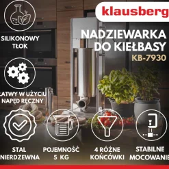 PROFESJONALNA NADZIEWARKA DO KIEŁBASY 5kg KLAUSBERG KB-7930