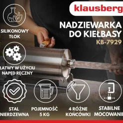 RĘCZNA NADZIEWARKA DO KIEŁBASY 5kg KLAUSBERG KB-7929