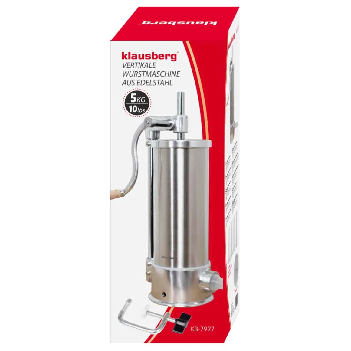 RĘCZNA NADZIEWARKA DO KIEŁBASY 5kg KLAUSBERG KB-7927 PIONOWA