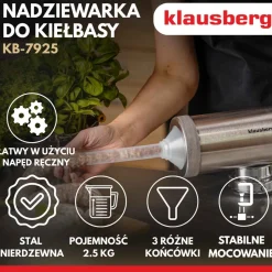 RĘCZNA NADZIEWARKA DO KIEŁBASY 2,5kg KLAUSBERG KB-7925