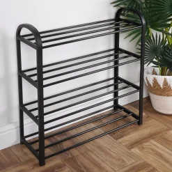 REGAŁ METALOWY PÓŁKA NA BUTY 4 POZIOMY 569732