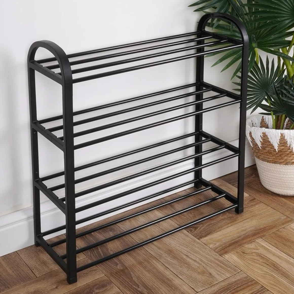 REGAŁ METALOWY PÓŁKA NA BUTY 4 POZIOMY 569732