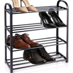 REGAŁ METALOWY PÓŁKA NA BUTY 4 POZIOMY 569732
