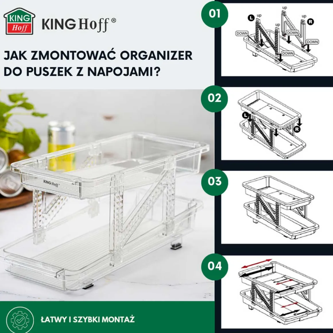 REGULOWANY ORGANIZER GRAWITACYJNY NA PUSZKI KINGHOFF KH-1944