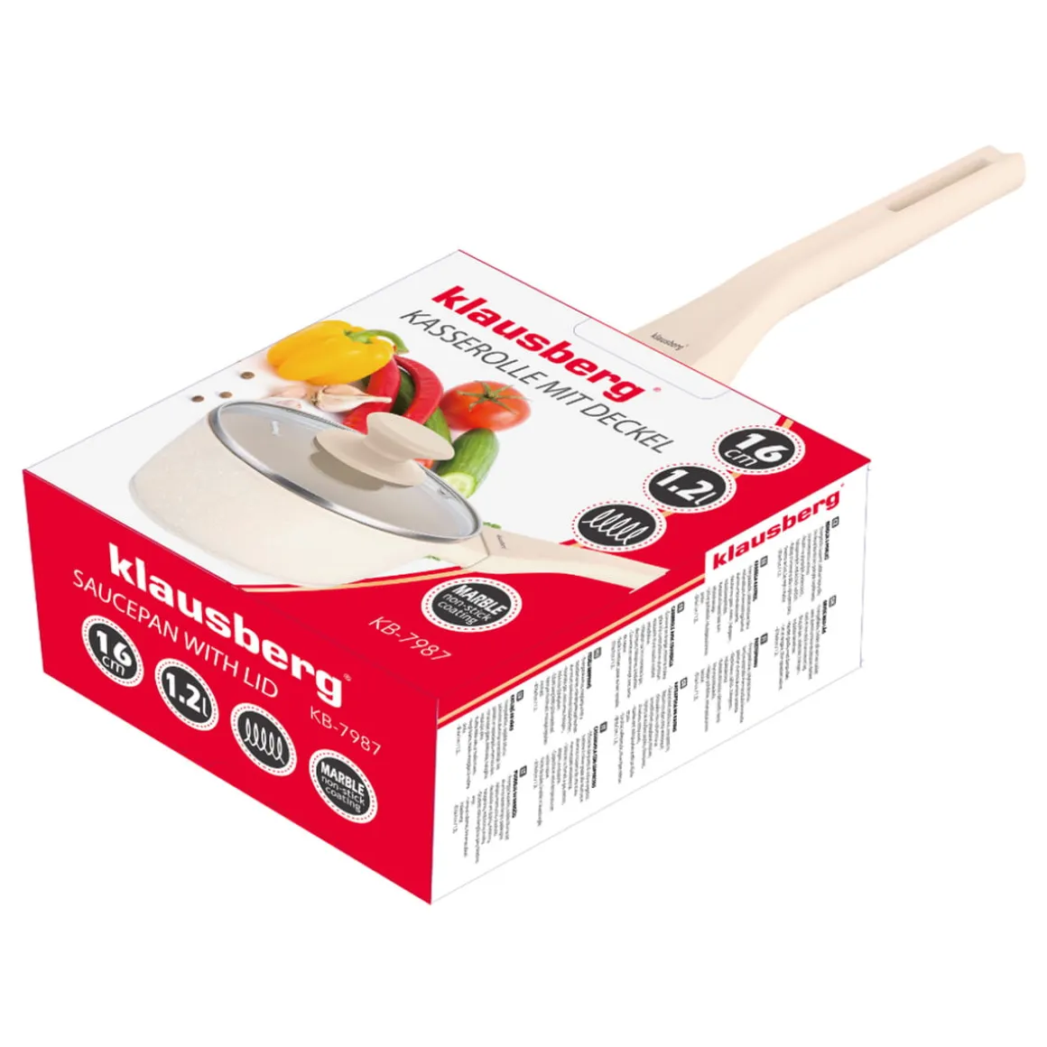 RONDELEK MARMUROWY 1,2l Z POKRYWĄ KLAUSBERG KB-7987