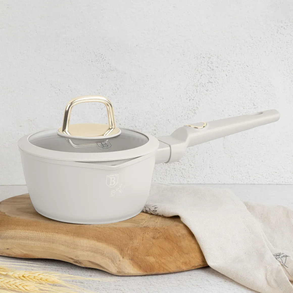 RONDELEK TYTANOWY 16cm Z POKRYWĄ BERLINGER HAUS BH-8058 SAHARA