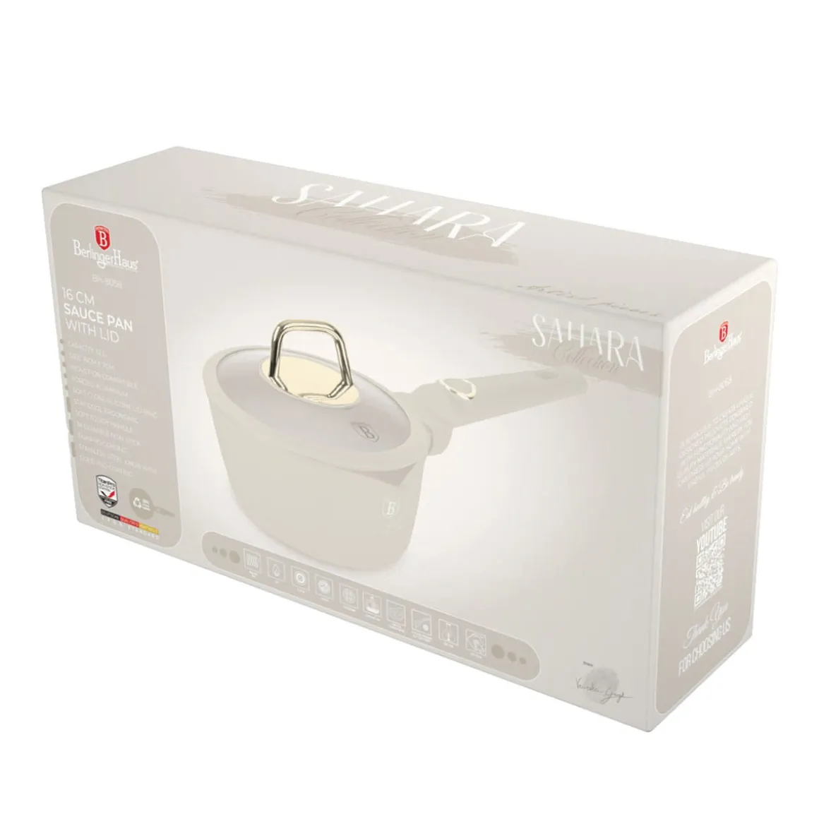 RONDELEK TYTANOWY 16cm Z POKRYWĄ BERLINGER HAUS BH-8058 SAHARA