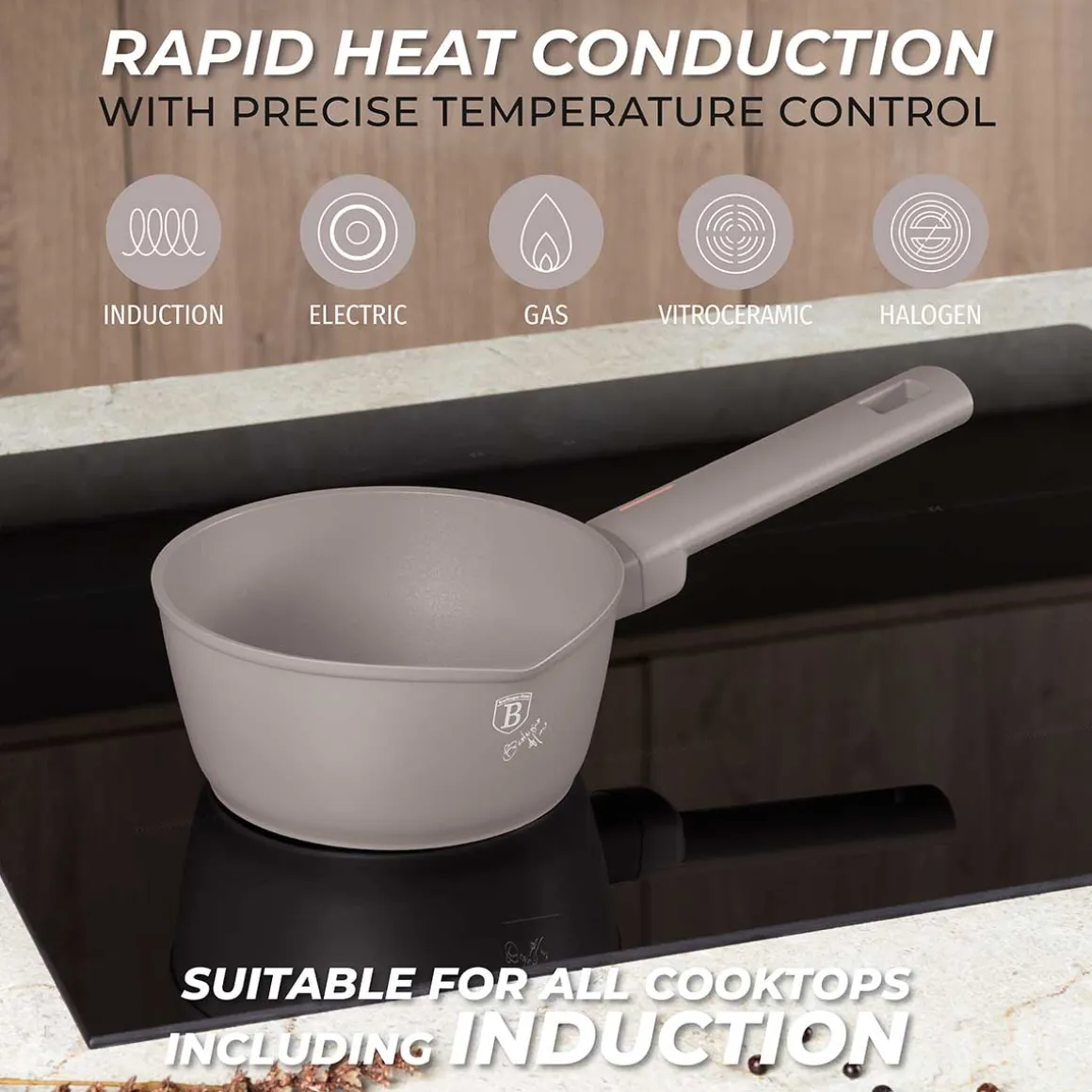 RONDEL TYTANOWY 16cm BERLINGER HAUS BH-8087 TAUPE