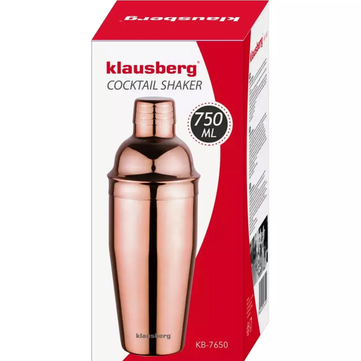 SHAKER BARMAŃSKI DO KOKTAJLI 750ml KLAUSBERG KB-7650