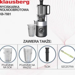 SOKOWIRÓWKA WYCISKARKA WOLNOOBROTOWA PIONOWA KLAUSBERG KB-7881
