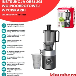 SOKOWIRÓWKA WYCISKARKA WOLNOOBROTOWA PIONOWA KLAUSBERG KB-7881