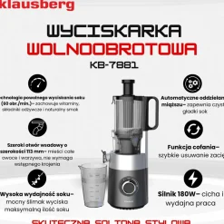 SOKOWIRÓWKA WYCISKARKA WOLNOOBROTOWA PIONOWA KLAUSBERG KB-7881