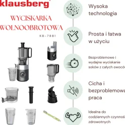 SOKOWIRÓWKA WYCISKARKA WOLNOOBROTOWA PIONOWA KLAUSBERG KB-7881