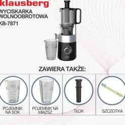 SOKOWIRÓWKA WYCISKARKA WOLNOOBROTOWA PIONOWA KLAUSBERG KB-7871