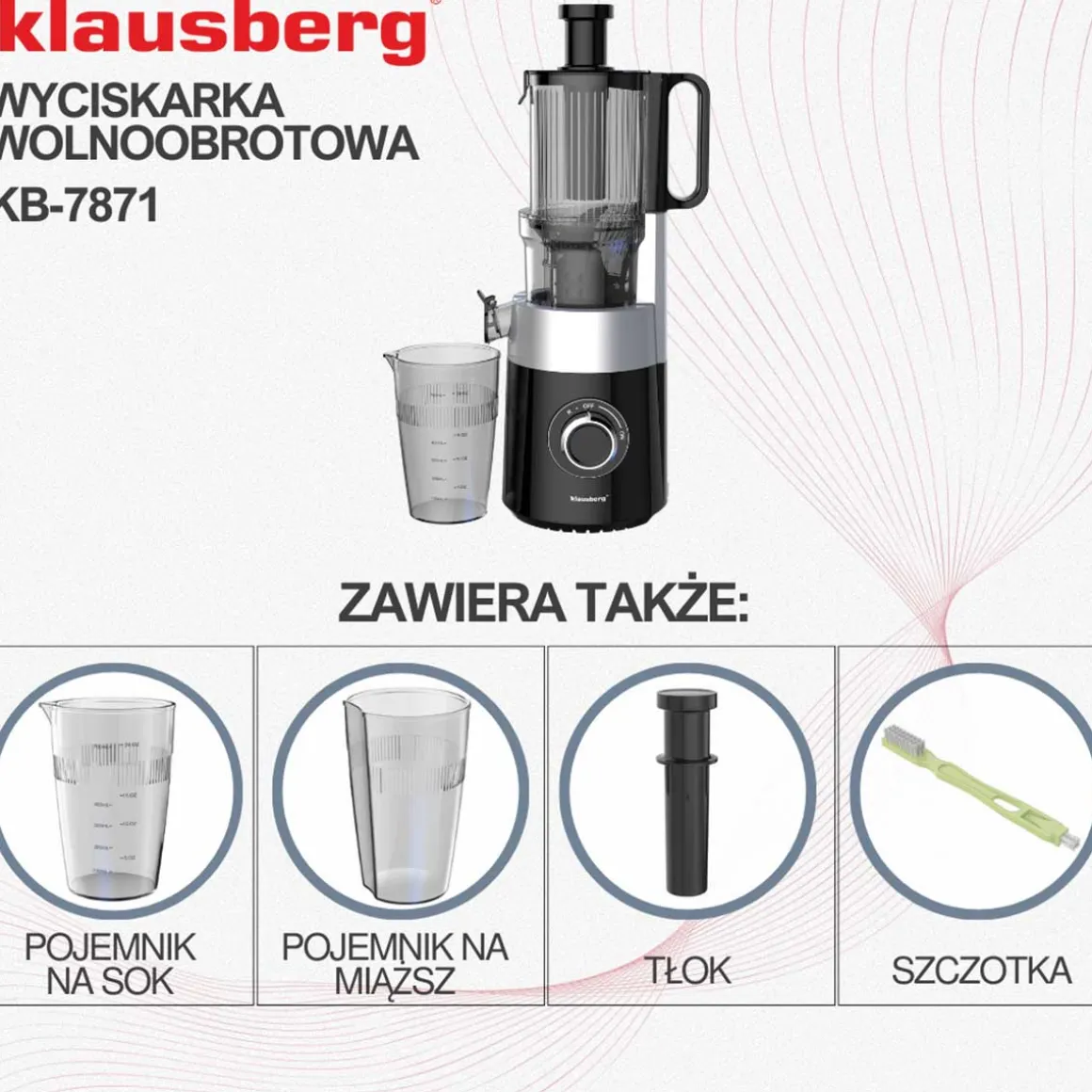 SOKOWIRÓWKA WYCISKARKA WOLNOOBROTOWA PIONOWA KLAUSBERG KB-7871