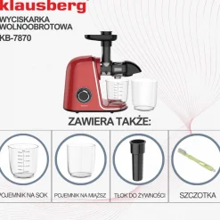 SOKOWIRÓWKA WYCISKARKA WOLNOOBROTOWA KLAUSBERG KB-7870