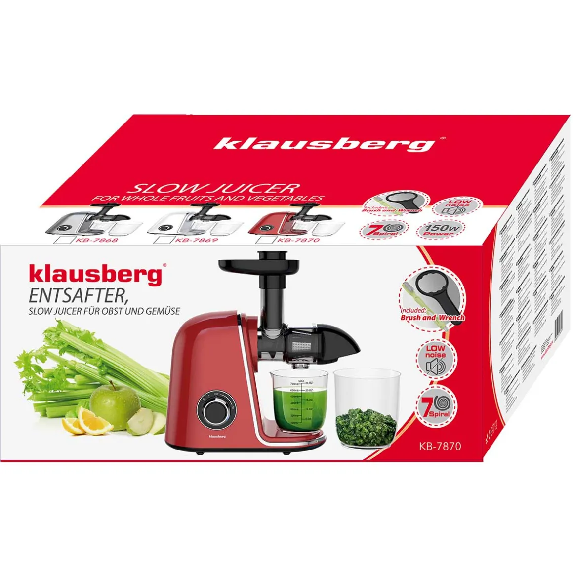 SOKOWIRÓWKA WYCISKARKA WOLNOOBROTOWA KLAUSBERG KB-7870