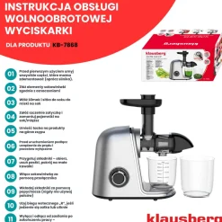 SOKOWIRÓWKA WYCISKARKA WOLNOOBROTOWA KLAUSBERG KB-7868