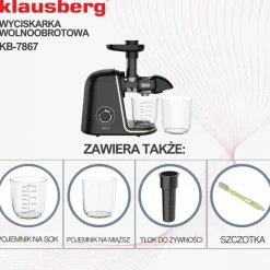 SOKOWIRÓWKA WYCISKARKA WOLNOOBROTOWA KLAUSBERG KB-7867