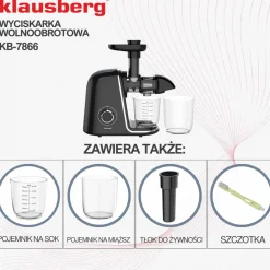 SOKOWIRÓWKA WYCISKARKA WOLNOOBROTOWA KLAUSBERG KB-7866