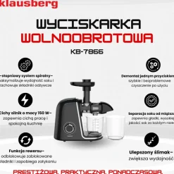 SOKOWIRÓWKA WYCISKARKA WOLNOOBROTOWA KLAUSBERG KB-7866