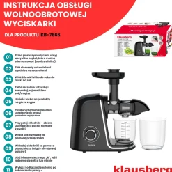 SOKOWIRÓWKA WYCISKARKA WOLNOOBROTOWA KLAUSBERG KB-7866
