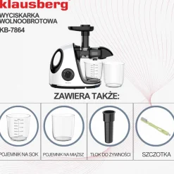 SOKOWIRÓWKA WYCISKARKA WOLNOOBROTOWA KLAUSBERG KB-7864