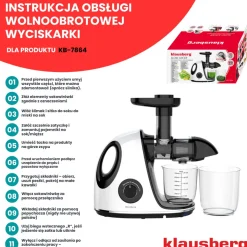 SOKOWIRÓWKA WYCISKARKA WOLNOOBROTOWA KLAUSBERG KB-7864