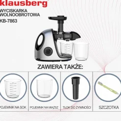 SOKOWIRÓWKA WYCISKARKA WOLNOOBROTOWA KLAUSBERG KB-7863