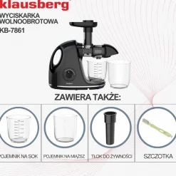 SOKOWIRÓWKA WYCISKARKA WOLNOOBROTOWA KLAUSBERG KB-7861