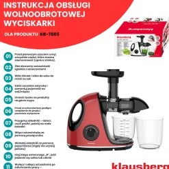 SOKOWIRÓWKA WYCISKARKA WOLNOOBROTOWA KLAUSBERG KB-7865