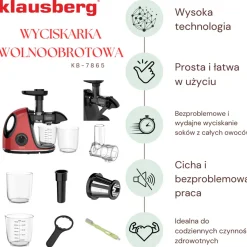 SOKOWIRÓWKA WYCISKARKA WOLNOOBROTOWA KLAUSBERG KB-7865