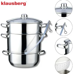SOKOWNIK PAROWY 8L INDUKCJA GAZ KLAUSBERG KB-9032 GARNEK DO SOKU
