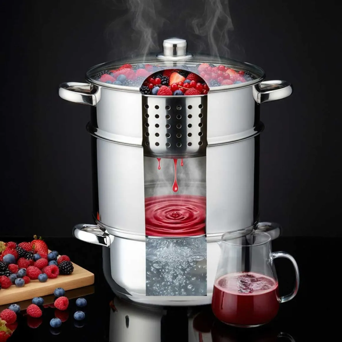 SOKOWNIK PAROWY 8L INDUKCJA GAZ KLAUSBERG KB-9032 GARNEK DO SOKU