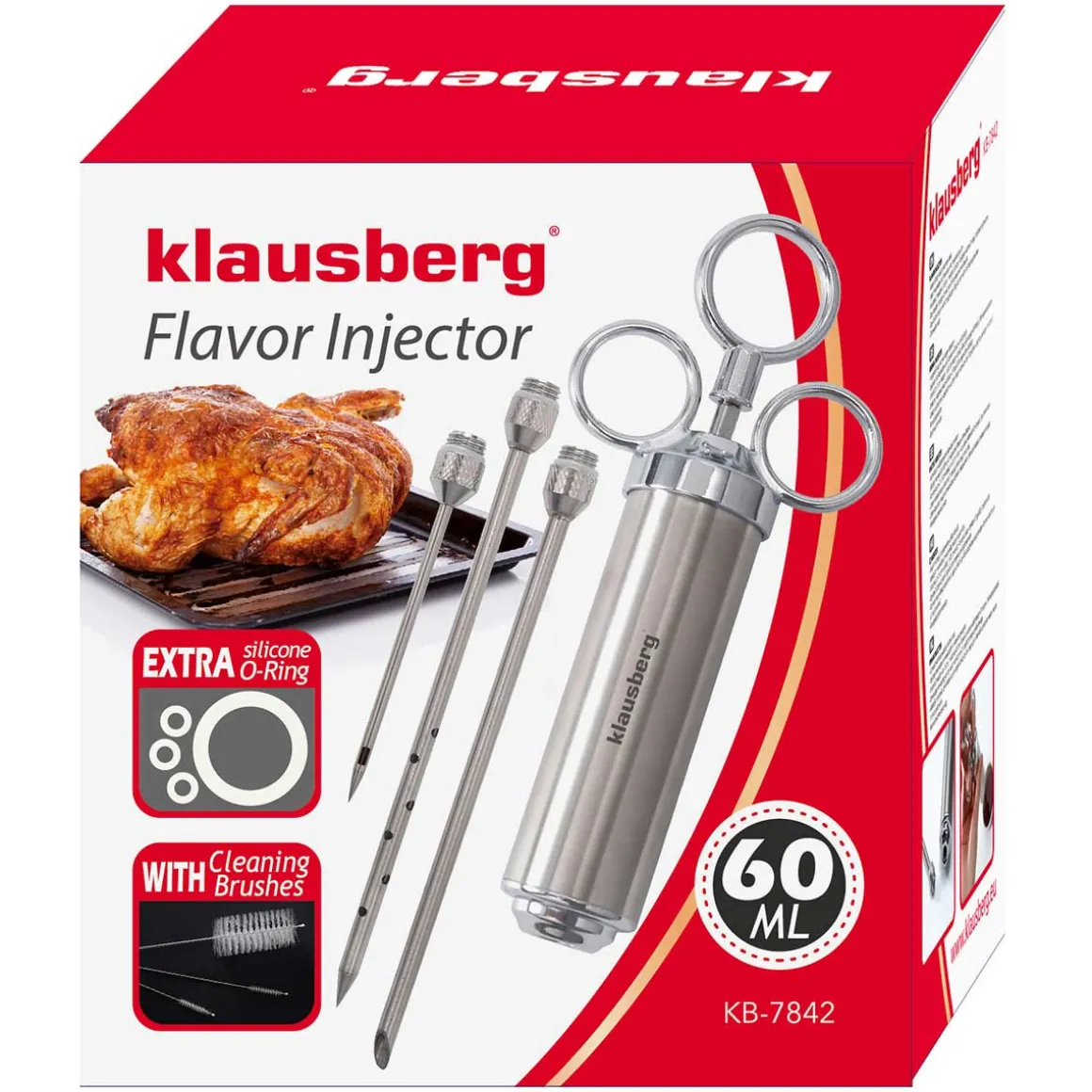 STALOWA NASTRZYKIWARKA 60ml DO PEKLOWANIA MIĘSA KLAUSBERG KB-7842