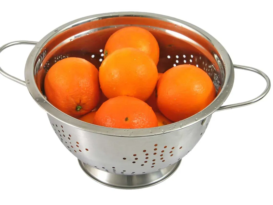 STALOWY DURSZLAK GŁĘBOKI 28cm Z UCHWYTAMI KINGHOFF KH-1238