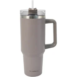 STALOWY KUBEK TERMICZNY XXL TERMOS 1100ml Z RĄCZKĄ I SŁOMKĄ KLAUSBERG KB-7943