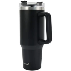 STALOWY KUBEK TERMICZNY XXL TERMOS 1100ml Z RĄCZKĄ I SŁOMKĄ KLAUSBERG KB-7942