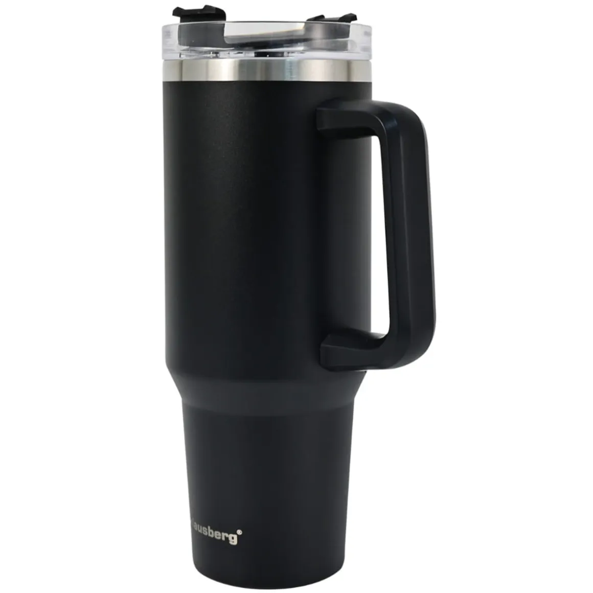 STALOWY KUBEK TERMICZNY XXL TERMOS 1100ml Z RĄCZKĄ I SŁOMKĄ KLAUSBERG KB-7942