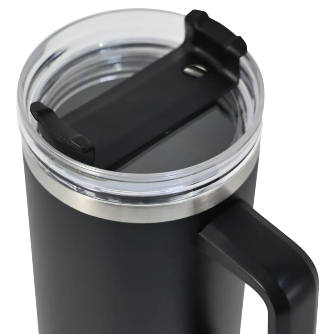 STALOWY KUBEK TERMICZNY XXL TERMOS 1100ml Z RĄCZKĄ I SŁOMKĄ KLAUSBERG KB-7942