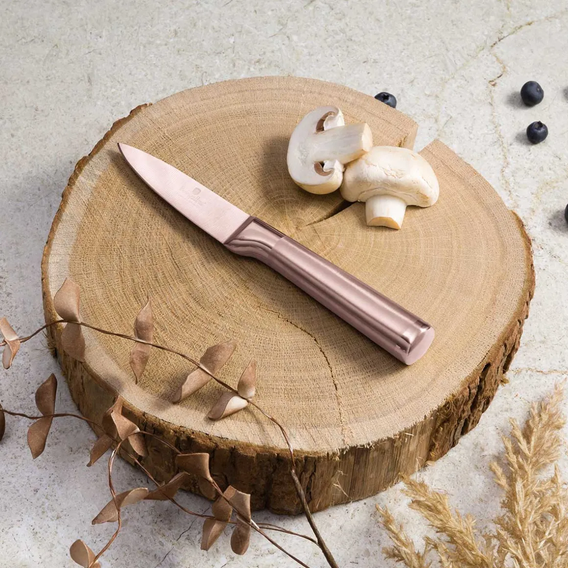 STALOWY NÓŻ DO OBIERANIA BERLINGER HAUS 9,5cm BH-2939 ROSE GOLD