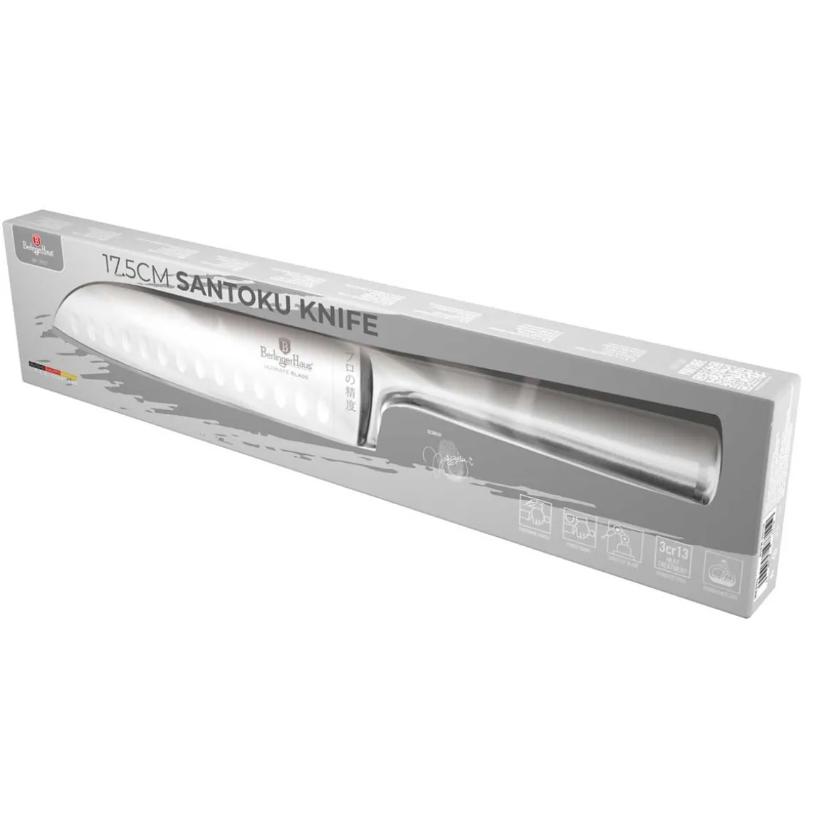 STALOWY NÓŻ SANTOKU BERLINGER HAUS 17,5cm BH-2823