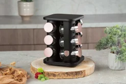 STOJAK OBROTOWY NA PRZYPRAWY 12 POJEMNIKÓW BERLINGER HAUS BH-8559 BLACK ROSE