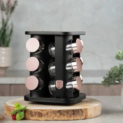 STOJAK OBROTOWY NA PRZYPRAWY 12 POJEMNIKÓW BERLINGER HAUS BH-8559 BLACK ROSE
