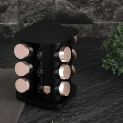STOJAK OBROTOWY NA PRZYPRAWY 12 POJEMNIKÓW BERLINGER HAUS BH-8559 BLACK ROSE
