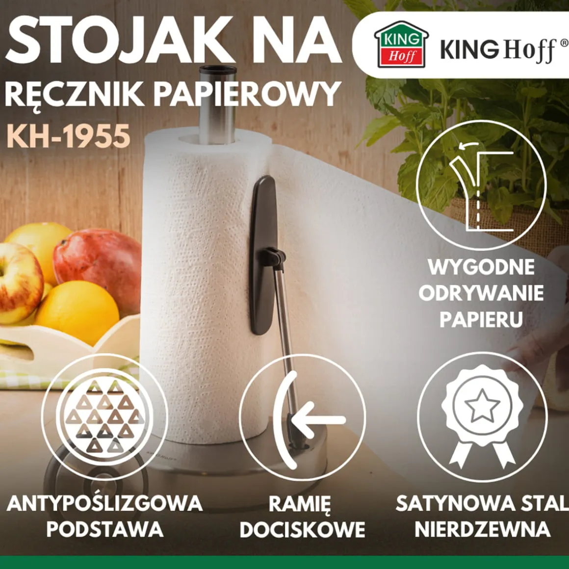 STOJAK STALOWY NA RĘCZNIKI PAPIEROWE KINGHOFF KH-1955